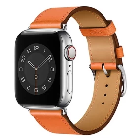 Ремешок Wiwu для Apple Watch 38/40мм Attelage Genuine Leather Watch Band, Оранжевый