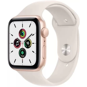 Apple Watch SE (2021), 44 мм, золотистый алюминий, спортивный ремешок цвета "сияющая звезда" (MKQ53RU/A)