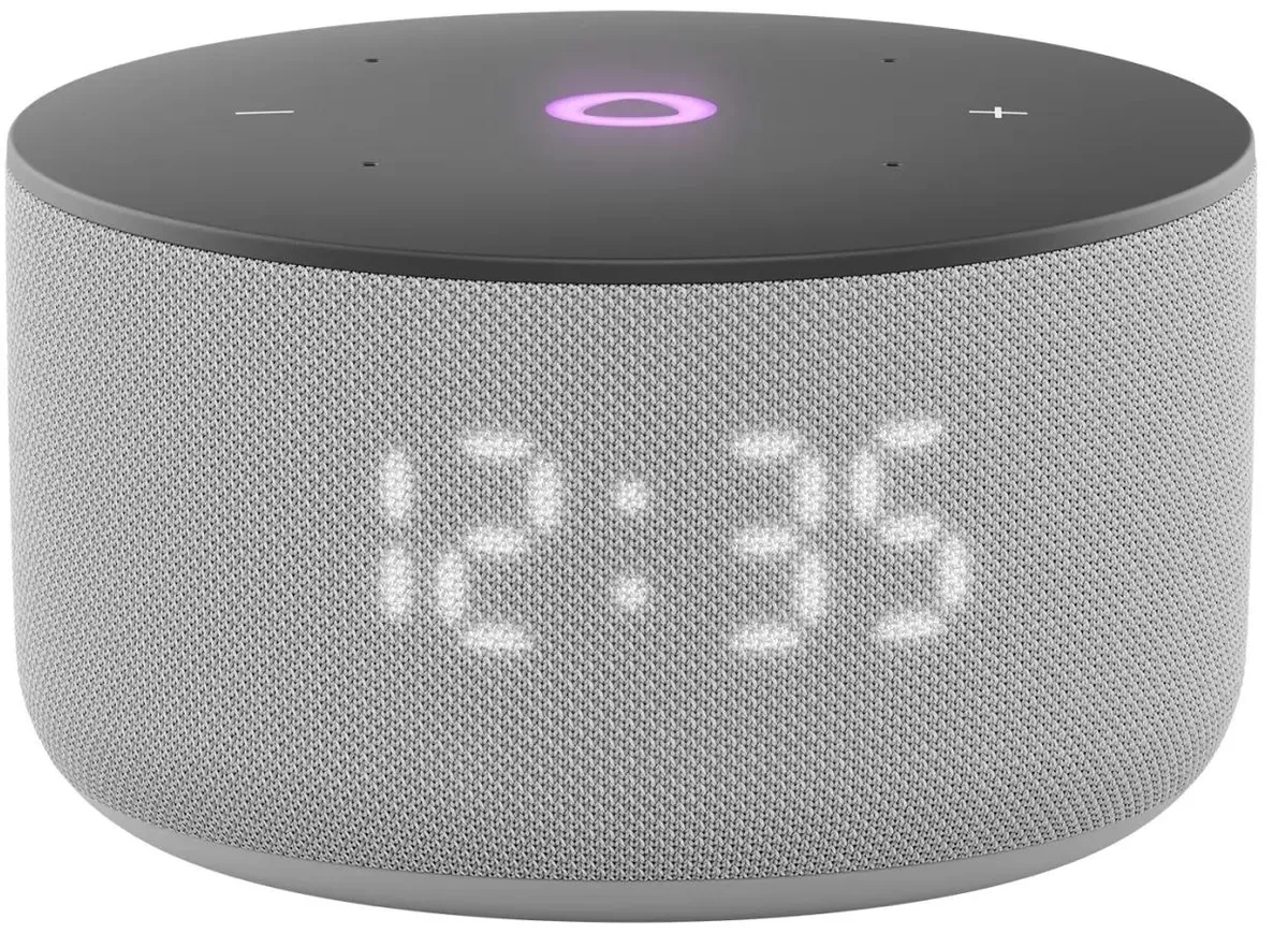 Умная колонка Яндекс Станция Мини 3 с часами, Серый (YNDX-00027GRY). Фото 1