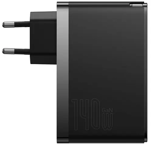 Сетевое зарядное устройство Baseus GaN5 Pro Fast Charger 2C+U 140W, Чёрное (CCGP100201). Фото 1