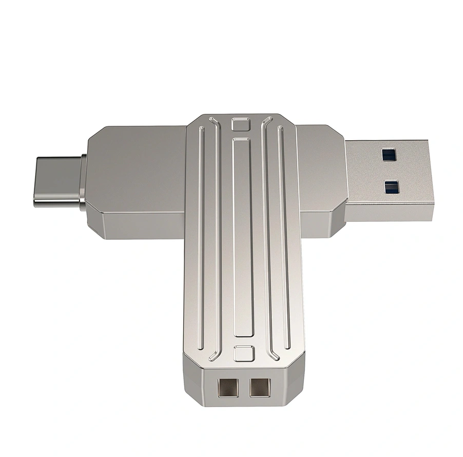 Накопитель Wiwu Infinite 2in1 USB3.2 Flash Drive USB Type-C 64Gb, Silver (Wi-FD003). Фото 4