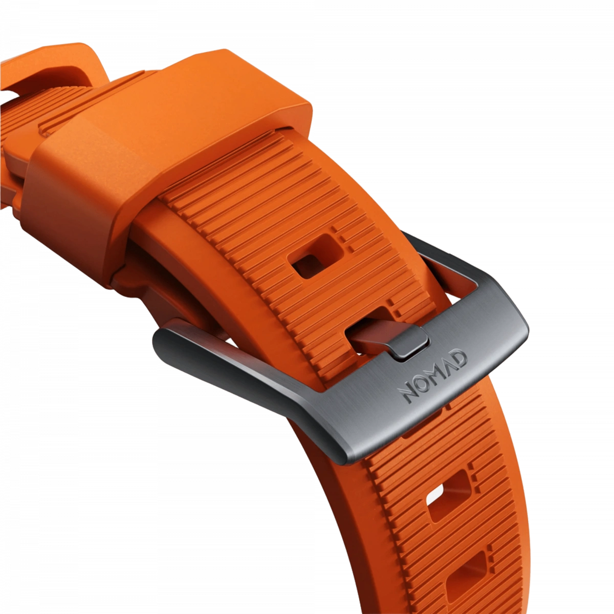 Ремешок Nomad Rugged Band для Apple Watch 42/44/45/49мм, Silver/Ultra Orange (NM01287285). Фото 4