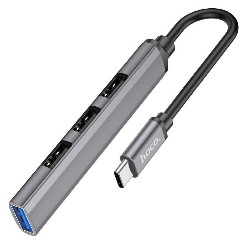 Хаб Hoco HB26 4in1 (3xUSB2.0+USB3.0), Grey. Фото 1