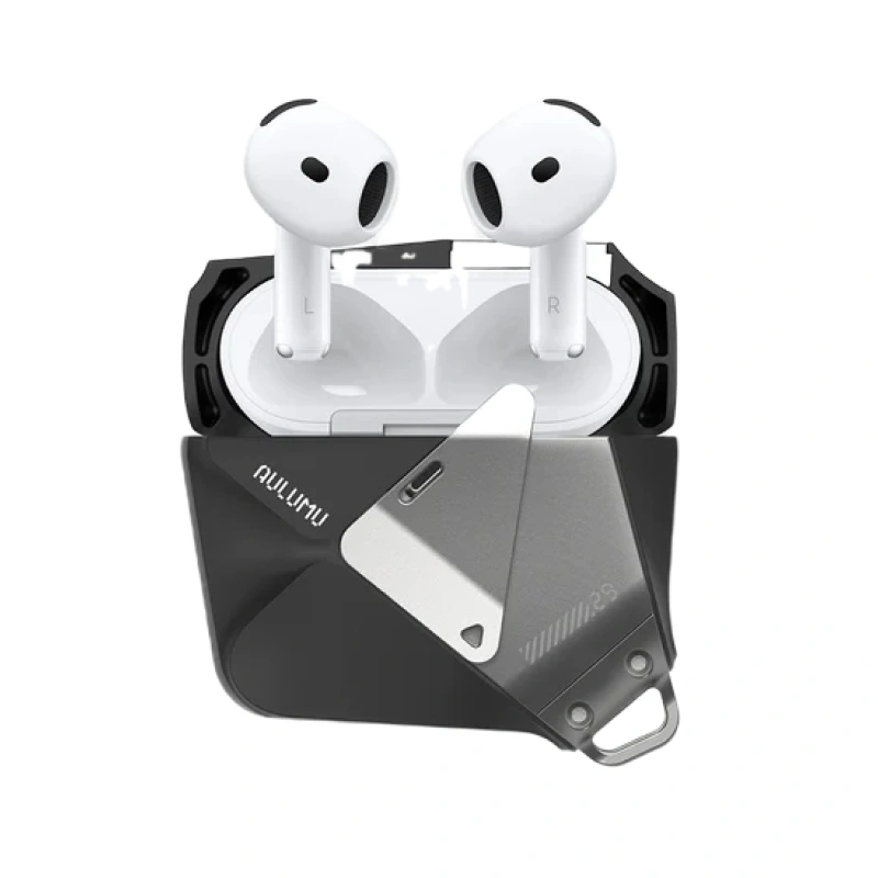 Чехол Aulumu A29 Geometric для AirPods 4, Black (UA-A29-BK). Фото 4