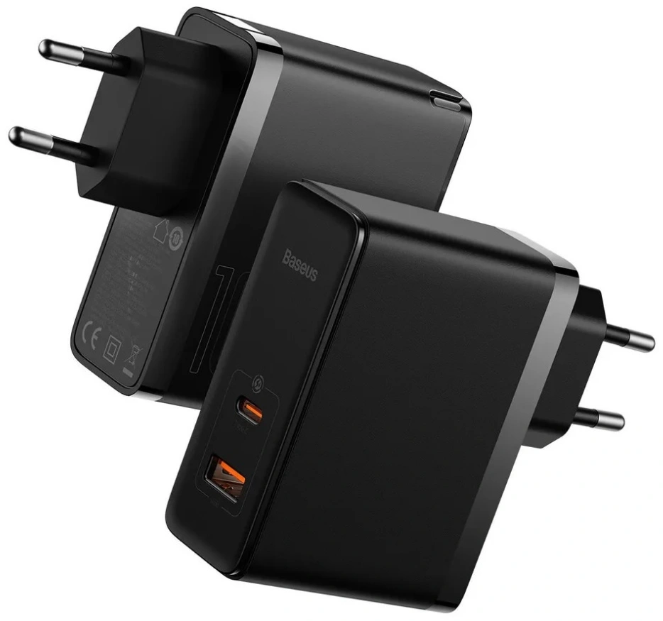 Сетевое зарядное устройство Baseus GaN5 Pro Fast Charger C+U 100W, Чёрный (CCGP090201). Фото 4