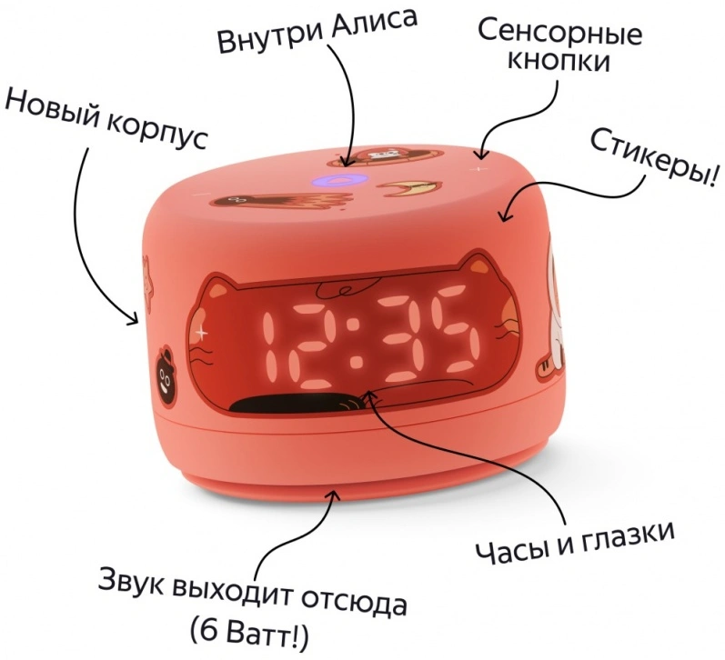 Умная колонка Яндекс Станция Лайт 2, Коралловый (YNDX-00026ORG). Фото 2