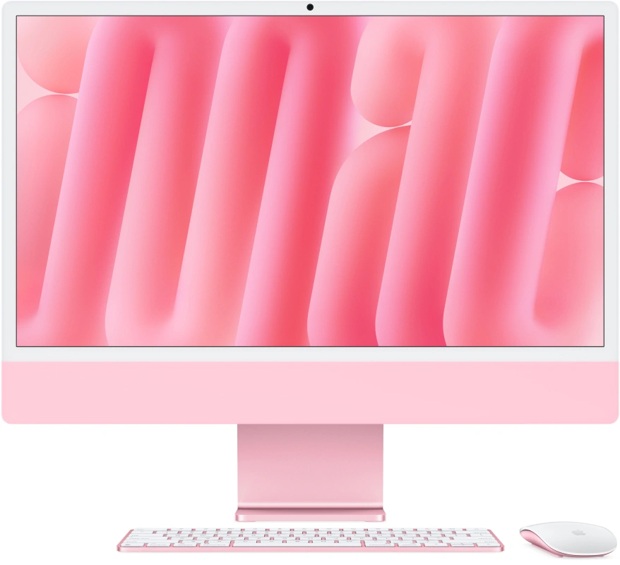 Apple iMac 24" Retina 4,5K, (MWUG3RU/A) (M4, 8C CPU, 8C GPU, 16 ГБ, 256 ГБ SSD, 2024), Pink. Фото 1