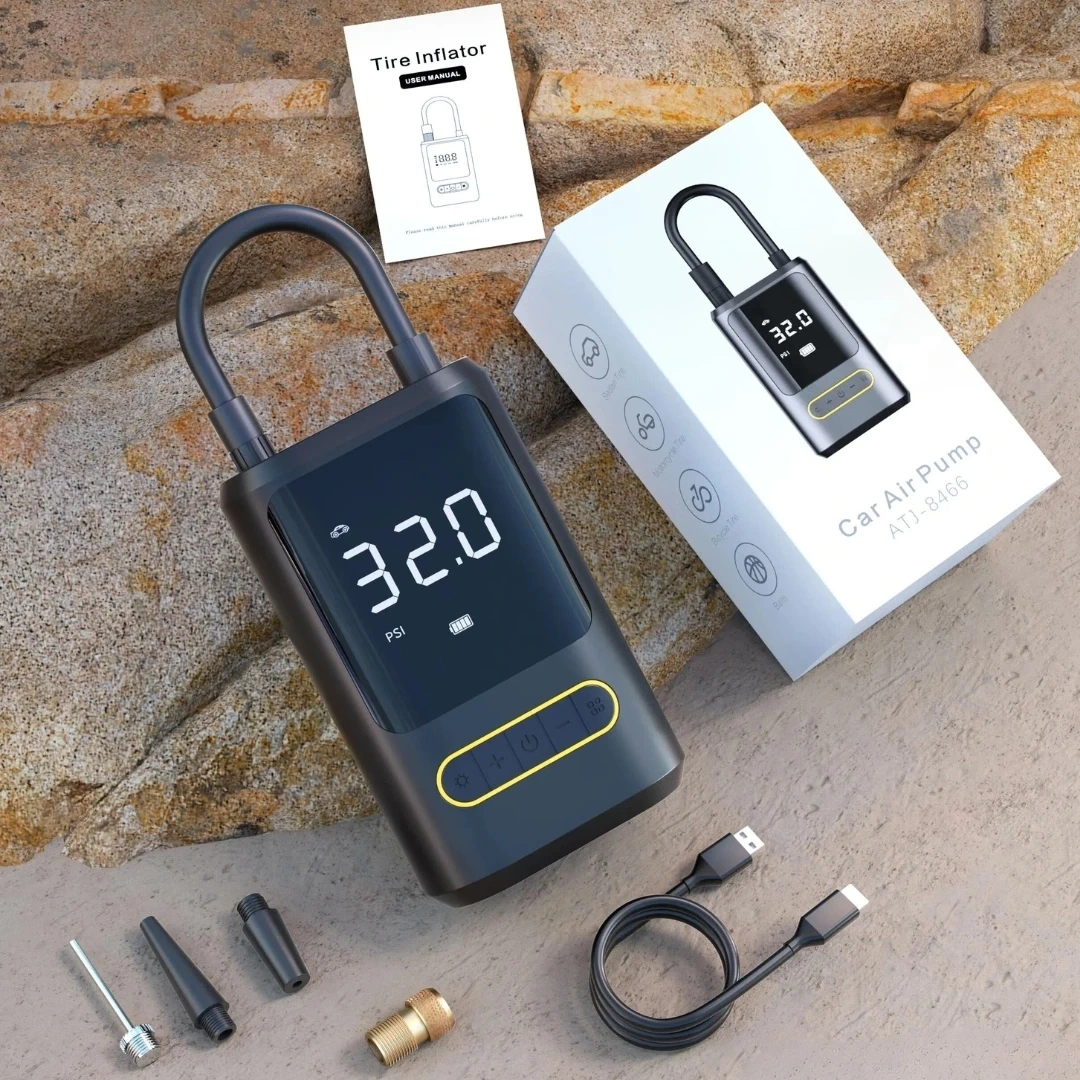 Насос портативный Barra Car Air Pump ATJ-8466, Black. Фото 3