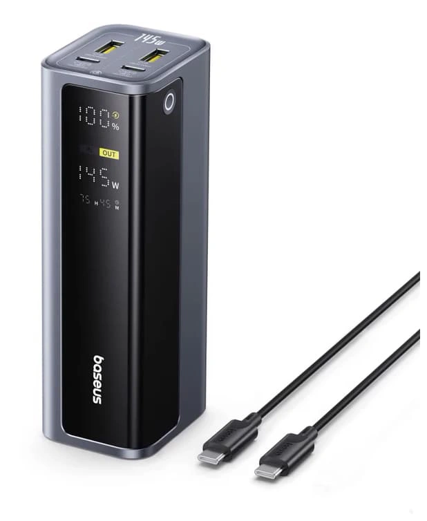 Внешний аккумулятор Baseus EnerGeek GP12 Fast Charge 145W 20800mAh (Type-C - Type-C кабель 100W), Чёрный (P10082109813-00). Фото 1