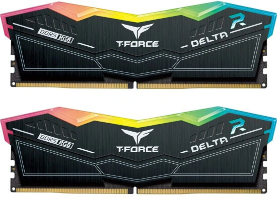 Оперативная память Team T-Force Delta RGB 32ГБ DDR5-6000 DIMM, CL38-38-38-78, Чёрный (FF3D532G6000HC38ADC01). Фото 1