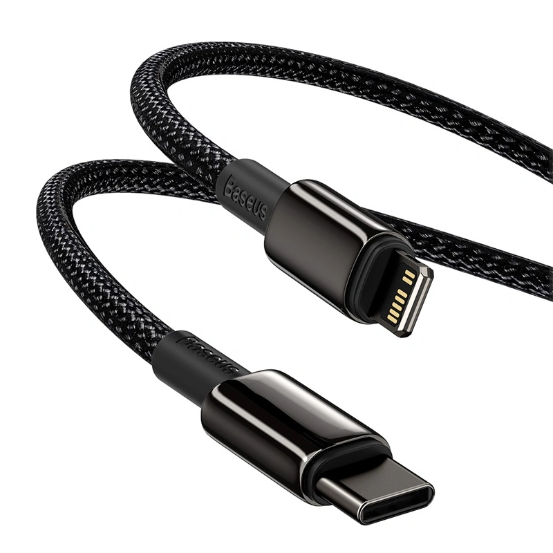 Кабель Baseus Tungsten Gold Fast Charging Data Cable Type-C to iP PD 20W 2m, Black (CATLWJ-A01). Фото 5