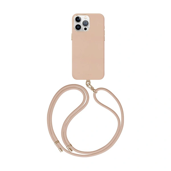 Накладка Uniq для iPhone 16 Pro COEHL MUSE Leatherette with Strap (MagSafe), Dusty Nude (IP6.3P(2024)-MUSMDNUD). Фото 1