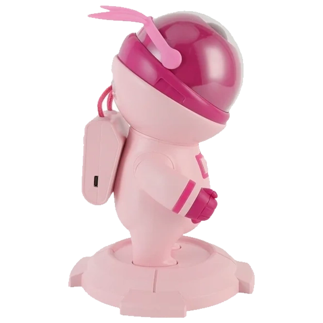 Детский ночник-проектор Космонавт-Заяц "Звёздное небо" с пультом, 7 режимов, Розовый. Фото 2