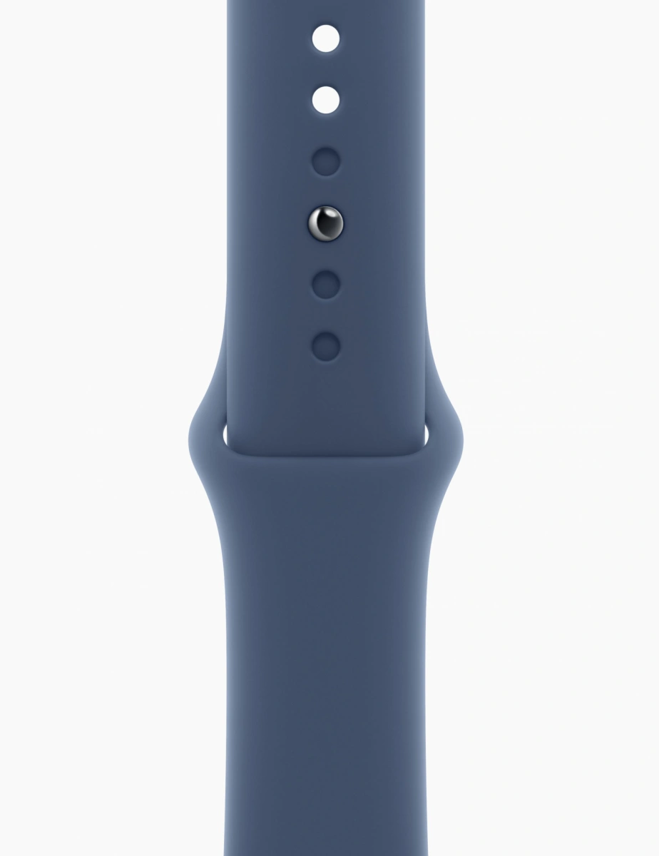 Apple Watch SE 2024, 40 мм, алюминий цвета "серебро", Denim Sport Band, M/L (MXED3). Фото 3