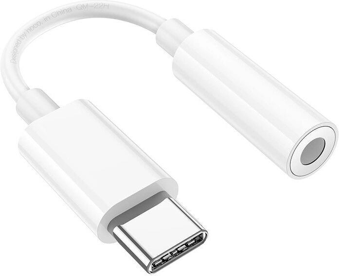 Адаптер Hoco LS35 Type-C на аудио кабель, Белый. Фото 2
