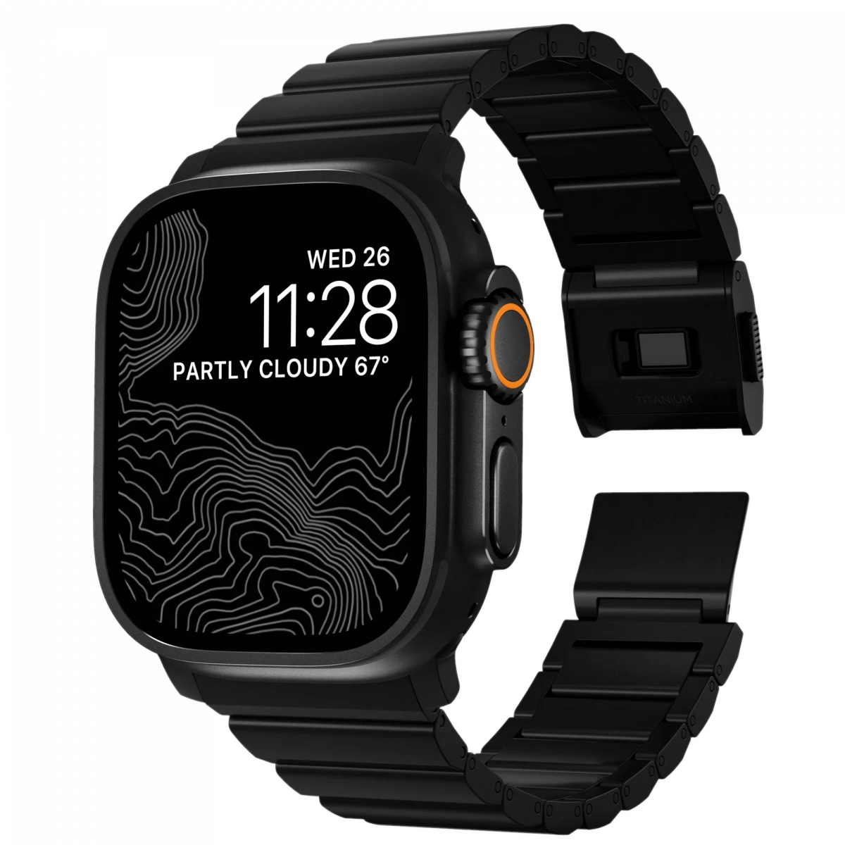 Ремешок Nomad Titanium Band для Apple Watch 42/44/45/46/49мм, Black (NM1A41BXT0). Фото 2