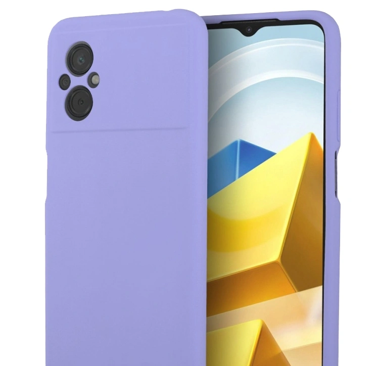 Накладка Silicone Case Logo для Poco M5 4G, Лиловая. Фото 1