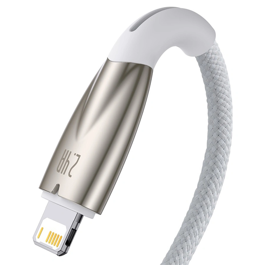 Кабель Baseus Glimmer Series Fast Charging Data USB - Lightning 12W 1m, White (CADH000202). Фото 3