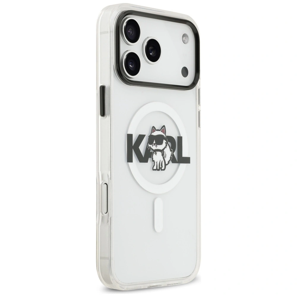 Накладка Lagerfeld для iPhone 17 Pro Max ML Sketch Choupette Metal camera (MagSafe), Прозрачный (KLHMP17XHGCHGKBT). Фото 4