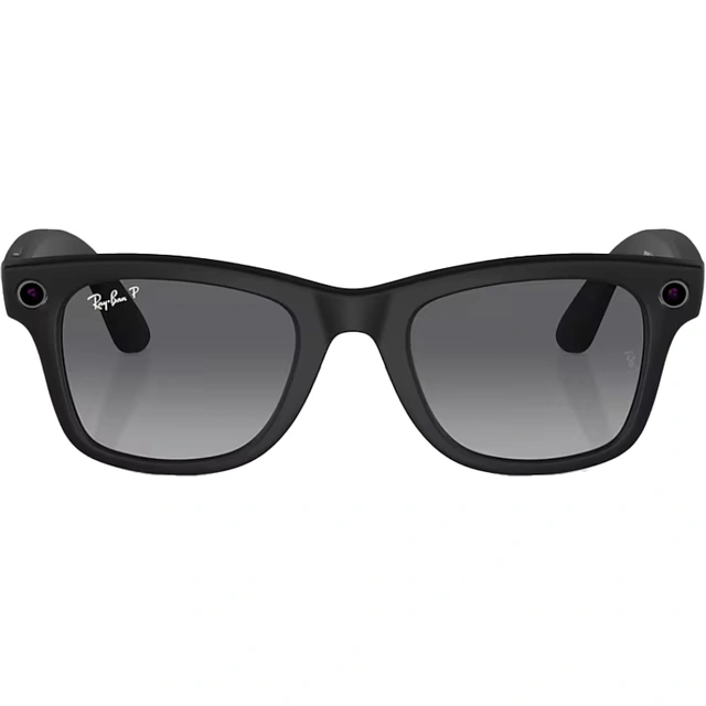Умные очки Ray Ban Wayfarer RW4006 Матовый черный / Поляризационные градиентные графитовые M 150-50mm (601/ST350). Фото 2
