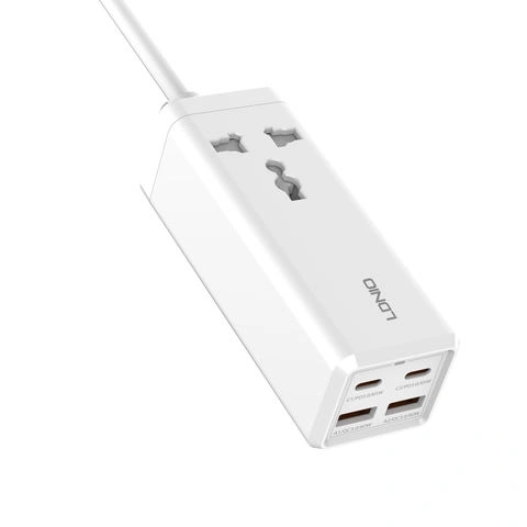 Сетевое зарядное устройство LDNIO 2500W Desktop Power Strip 2 USB-C + 2 USB-A 65W, Белый. Фото 1