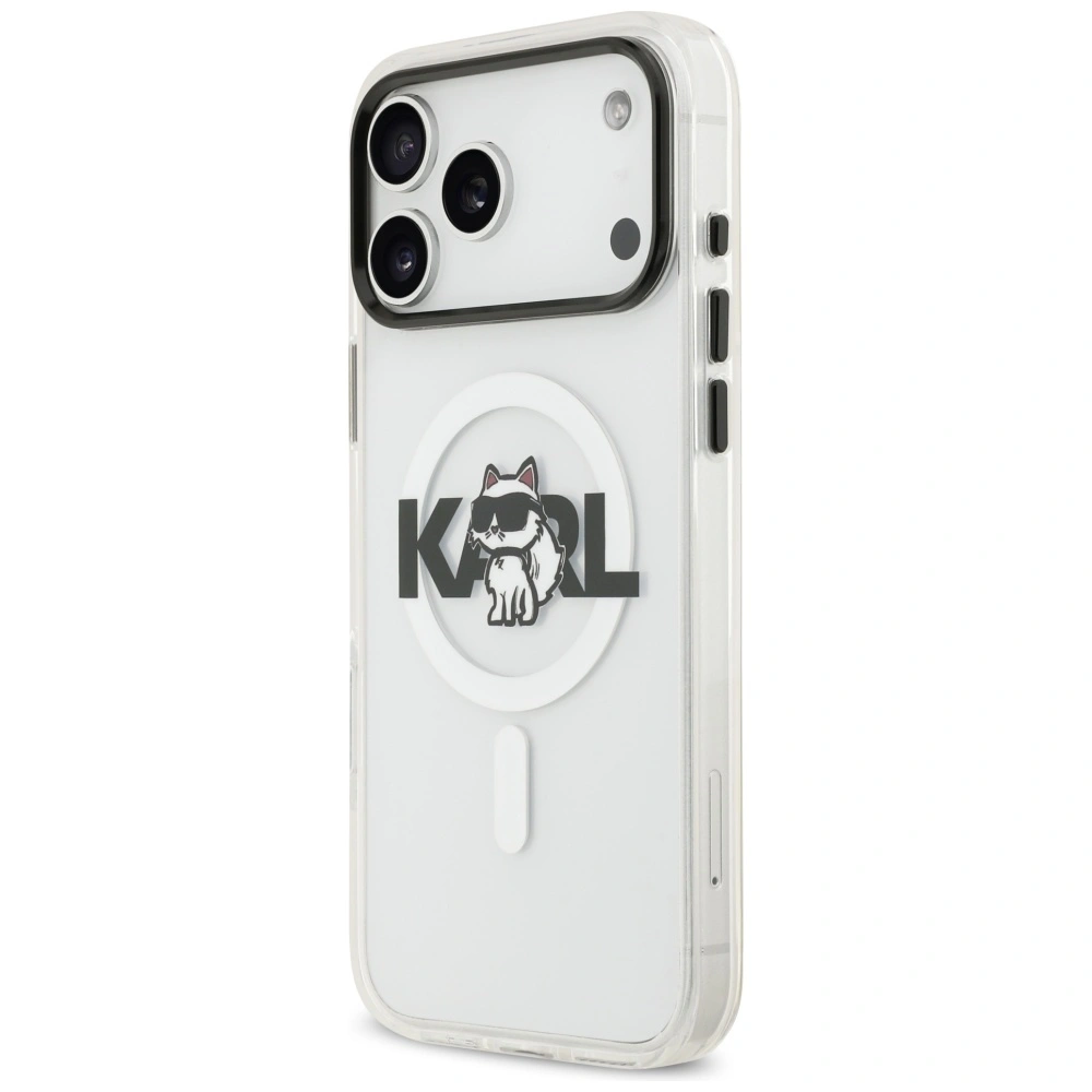 Накладка Lagerfeld для iPhone 17 Pro Max ML Sketch Choupette Metal camera (MagSafe), Прозрачный (KLHMP17XHGCHGKBT). Фото 2