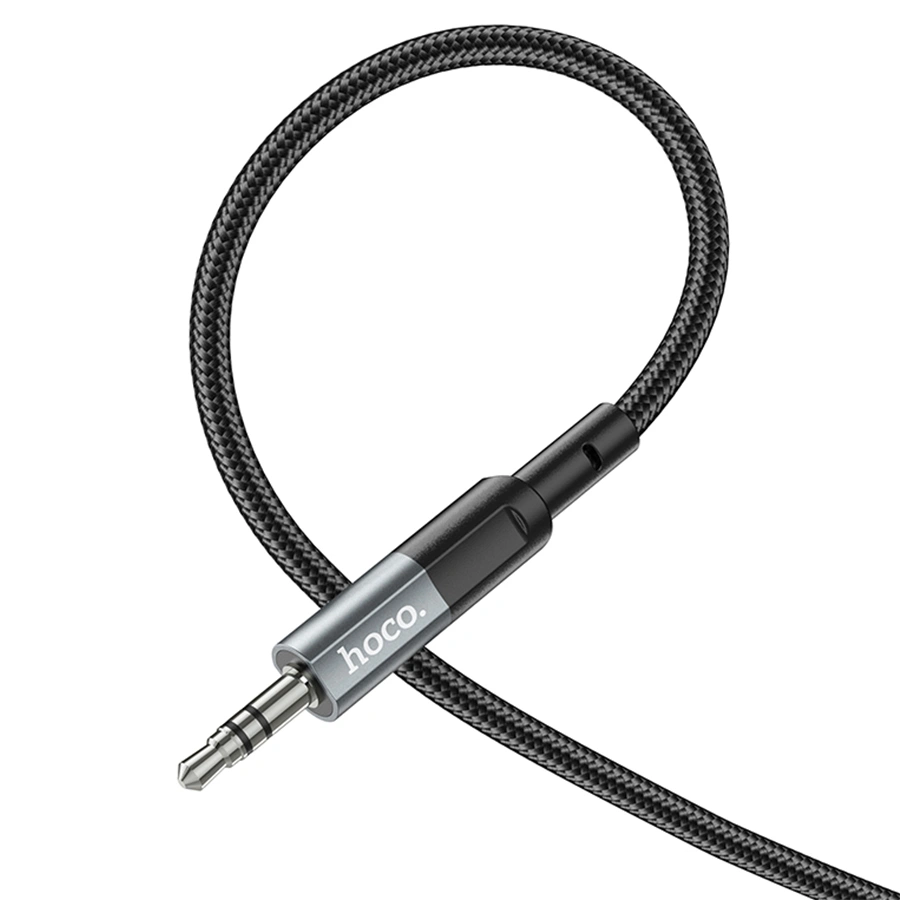 Кабель AUX Hoco UPA23 Jack 3.5 - Jack 3.5, 1 м, Серый металлик. Фото 2