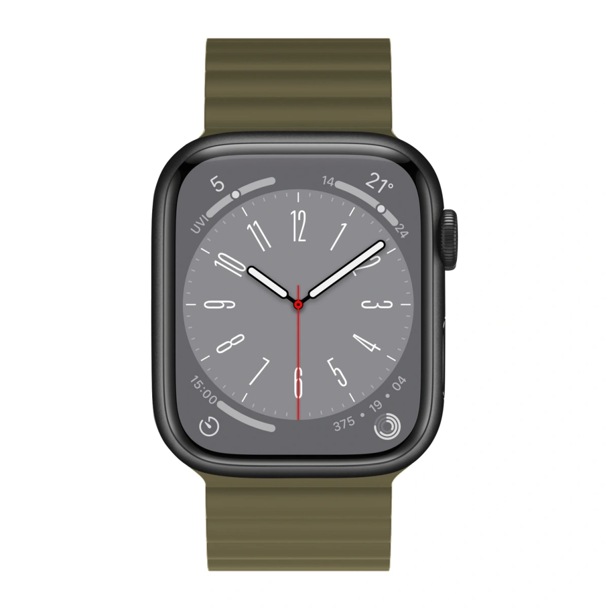 Ремешок Wiwu для Apple Watch 44/45/46/49мм Magnetic Silicon, Green/Yellow (Wi-WB001). Фото 3