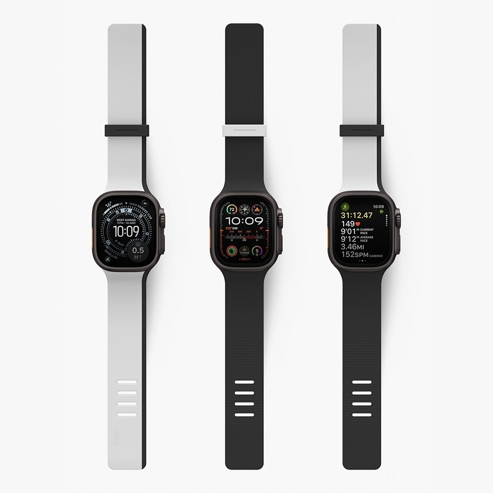 Ремешок Uniq для Apple Watch 44/45/49мм Revix IV reversible Magnetic, Mist Grey/Black (49MM-REV4MGRYBLK). Фото 5