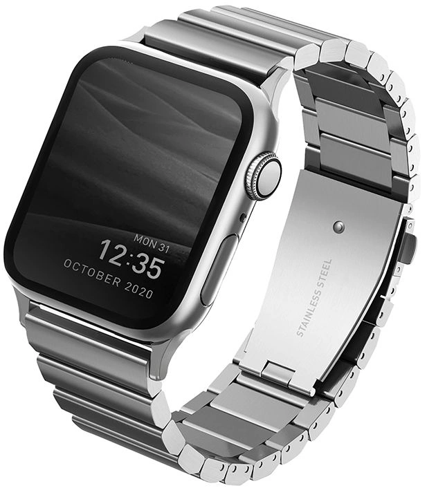 Ремешок Uniq Strova Strap Link Steel для Apple Watch 44/45/46/49мм, Silver (44MM-STRVSIL). Фото 1