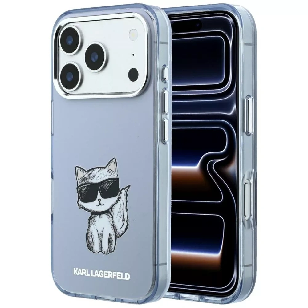 Накладка Lagerfeld для iPhone 18 Pro Max/17 Pro Max IML Sketch Choupette body Met cam Hard (MagSafe), Light Blue (KLHMP18X6HCIKDB). Фото 1