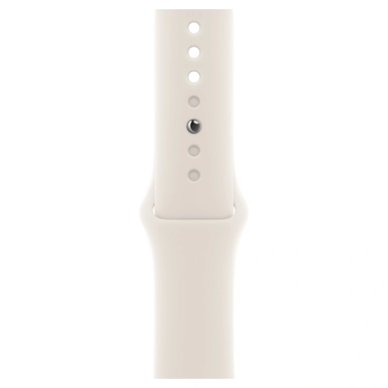 Apple Watch Series 11, 46 мм, алюминий цвета «Silver», спортивный ремешок "Starlight", M/L (MEWC4). Фото 3