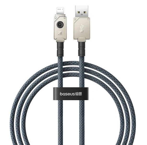 Кабель Baseus Unbreakable Series Fast Charging Data Cable USB to iP 2.4A 1m, Белый (P10355802221-00). Фото 1
