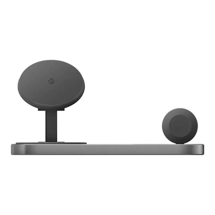 Беспроводное зарядное устройство EnergEA Bazic GoMag Station 3-in-1 (with Apple watch charger) 15W, Black (GM-STN-BLK). Фото 2