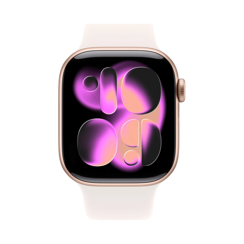 Apple Watch Series 11, 42 мм, алюминий цвета «Rose Gold», спортивный ремешок "Light Blush", S/M (MEU04). Фото 2