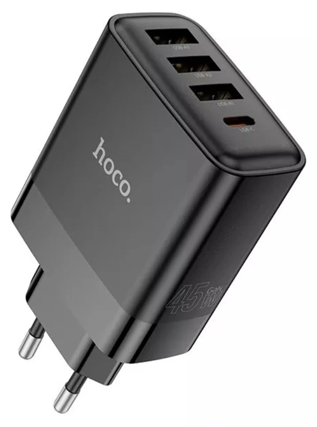 Сетевое зарядное устройство Hoco C127A PD45W, Чёрное. Фото 1