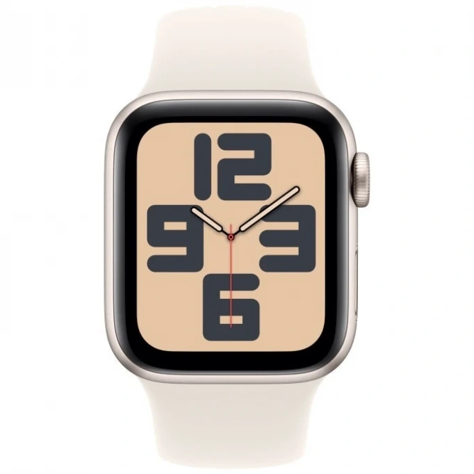 Apple Watch SE LTE 2024, 44 мм, алюминий цвета "сияющая звезда", Starlight Sport Band, S/M (MRGV3). Фото 2