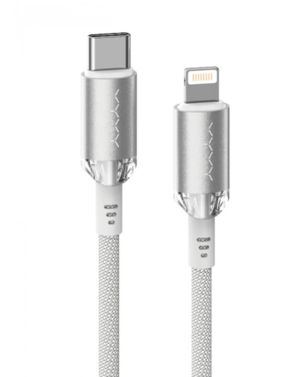 Кабель Vyvylabs Crystal Series Fast Charging Cable Type-C to iP 30W, 1м, Белый (VCSCL-01). Фото 1