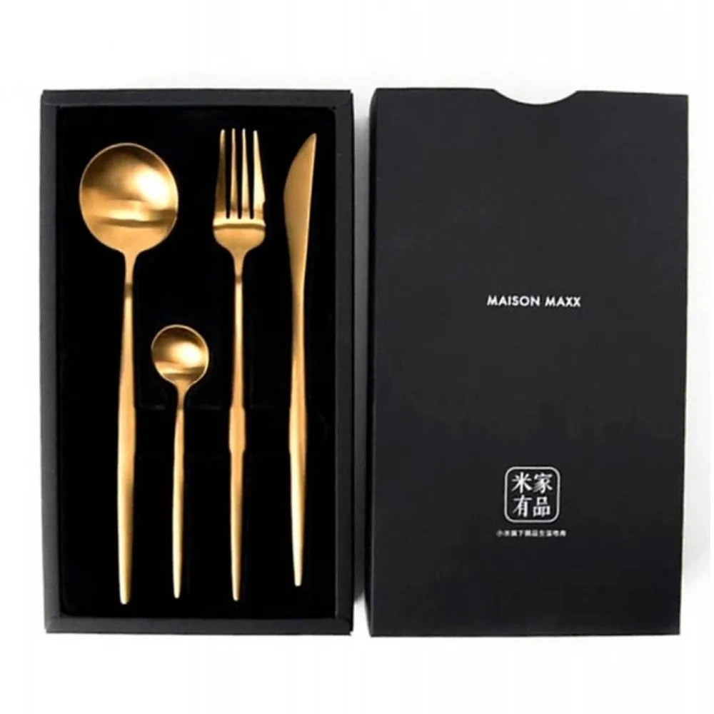 Набор столовых приборов Maison Maxx Stainless Steel Cutlery Set, Золотой (CYZ-001J). Фото 2