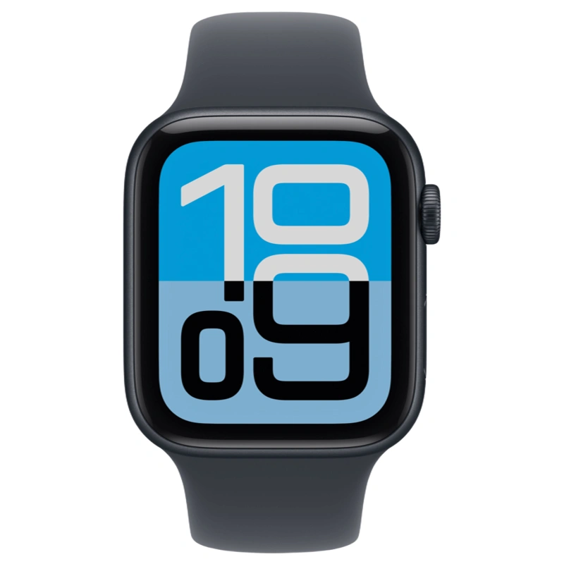 Apple Watch SE 3 2025, 44 мм, алюминий цвета "Midnight", Sport Band "Midnight" размер M/L (MEHQ4). Фото 2