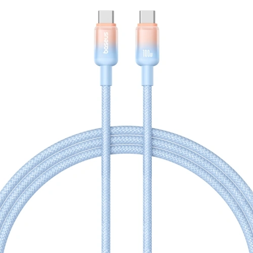Кабель Baseus Discolor Series Fast Charging Cable USB-C to USB-C 100W 1m, Blue (P10374902311-00). Фото 1