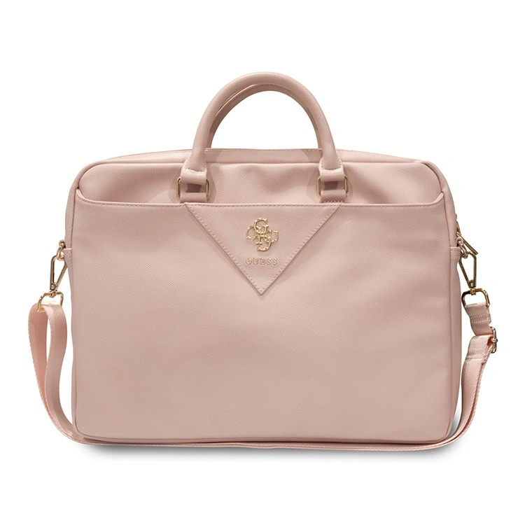 Сумка для ноутбука Guess 15"/16" PU Grained leather Bag 4G metal logo with Zipper, Pink (GUCB15ZPGSTEGP). Фото 1