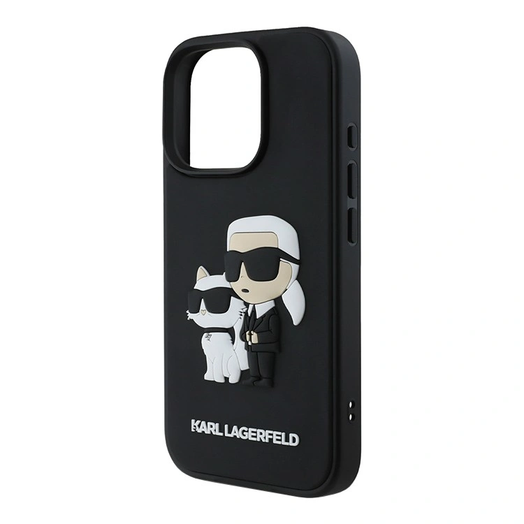 Накладка Lagerfeld для iPhone 16 Pro Max 3D Rubber NFT Karl & Choupette Hard, Black (KLHCP16X3DRKCNK). Фото 2