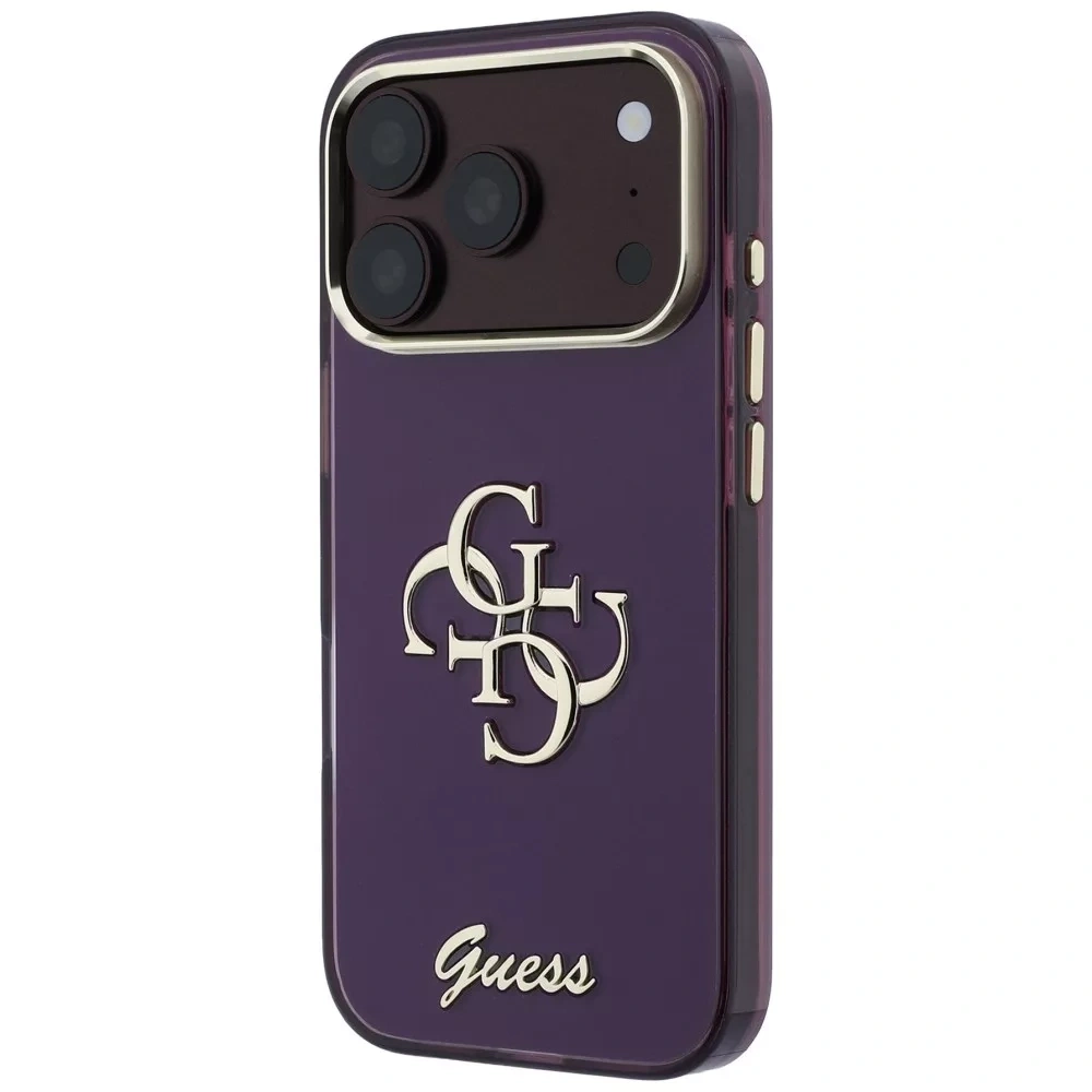 Накладка Guess для iPhone 18 Pro / 17 Pro IML 4G Big and Script metal logo & Cam Hard, Burgundy (GUHCP18L5HC4MLSU). Фото 1