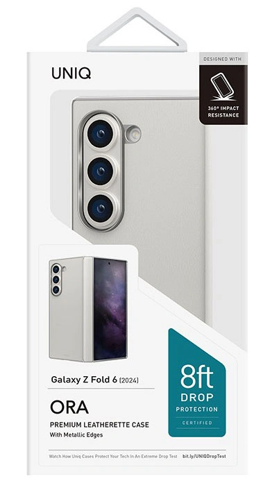 Чехол Uniq Hybrid для Samsung Galaxy Z Fold 6 ORA Premium leatherette, Cream (GZFOLD6HYB-ORACRM). Фото 2