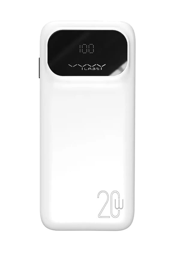 Внешний аккумулятор Vyvylabs Leca Digital Display Fast Charge 10000mAh 20W, Белый (VBL0120-01). Фото 1