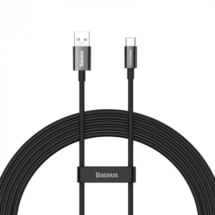 Кабель Baseus Superior Series (SUPERVOOC) Fast USB to Type-C 65W 1м, Чёрный (CAYS000901). Фото 1