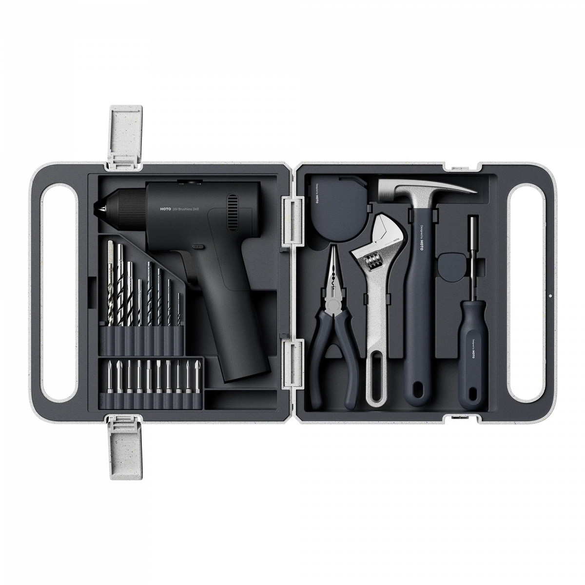 Набор инструментов HOTO Brushless Drill Tool Kit 16V, Серый (QWDZGJ003). Фото 1