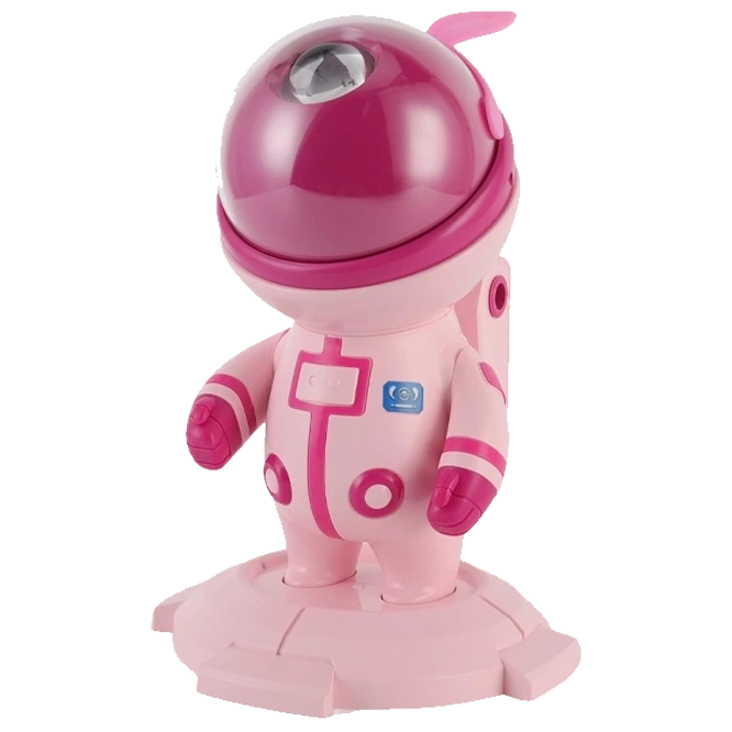 Детский ночник-проектор Космонавт-Заяц "Звёздное небо" с пультом, 7 режимов, Розовый. Фото 3