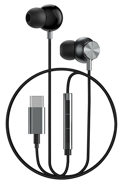 Наушники Wiwu Wired Sports Earphone EB315 Type-C, Серые. Фото 2